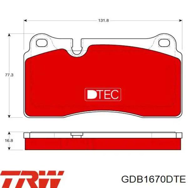 Klocki hamulcowe przednie tarczowe TRW GDB1670DTE cena, od 44,84 USD