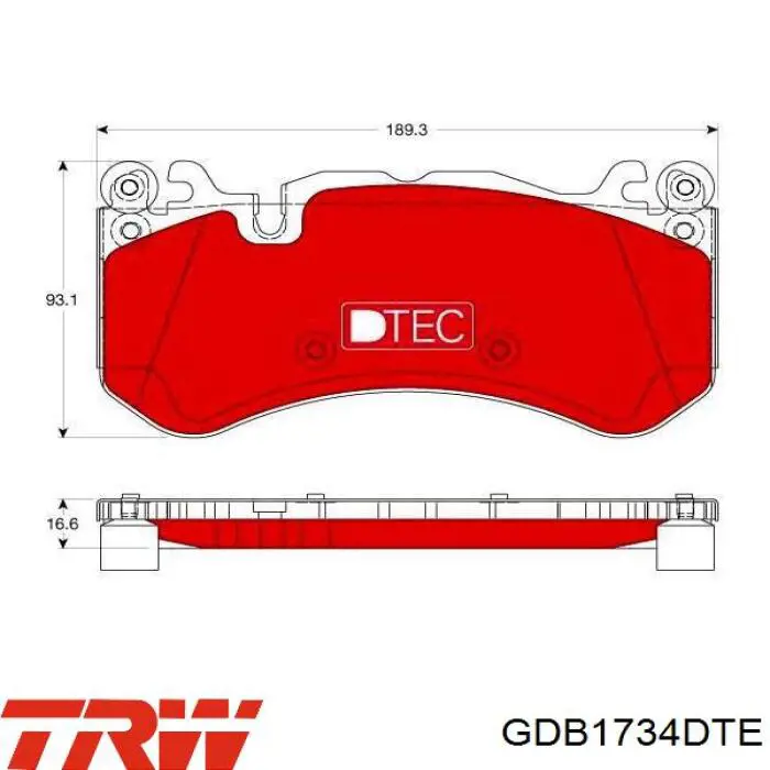 Klocki hamulcowe przednie tarczowe TRW GDB1734DTE cena, od 75,08 USD