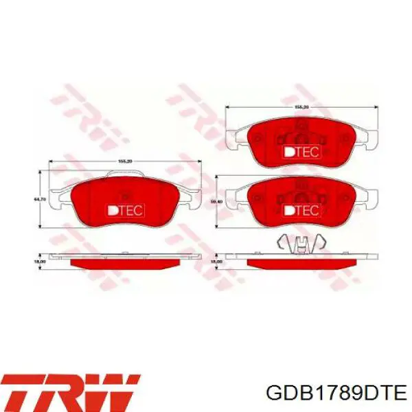 Klocki hamulcowe przednie tarczowe TRW GDB1789DTE cena, od 26,24 USD