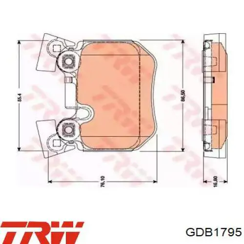 Okładziny (klocki) do hamulców tarczowych tylne TRW GDB1795 cena, od 42,43 USD