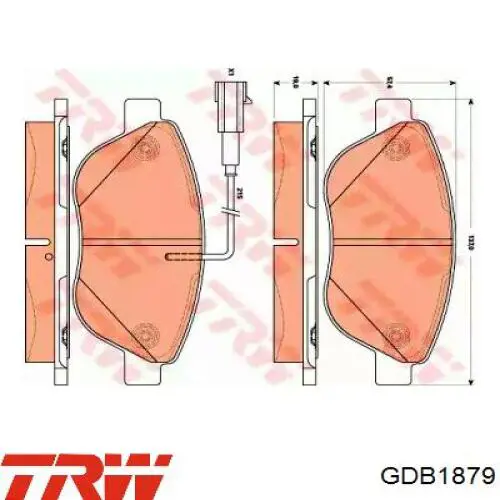 Klocki hamulcowe przednie tarczowe TRW GDB1879 cena, od 24,97 USD