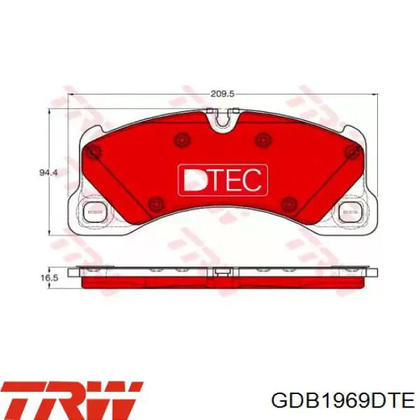 Klocki hamulcowe przednie tarczowe TRW GDB1969DTE cena, od 38,78 USD