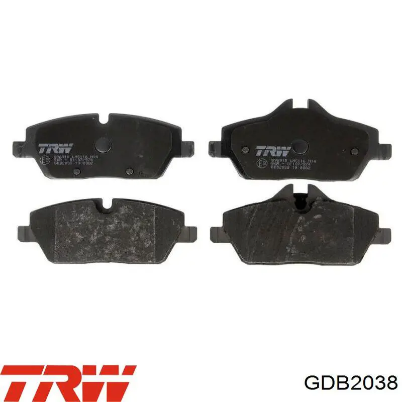 Klocki hamulcowe przednie tarczowe TRW GDB2038 cena, od 37,82 USD