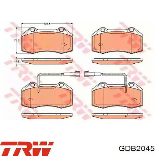 Klocki hamulcowe przednie tarczowe TRW GDB2045 cena, od 50,15 USD