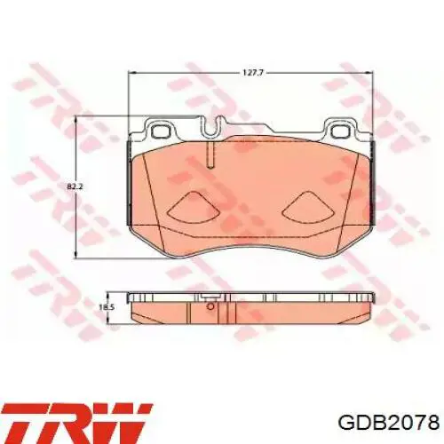 Klocki hamulcowe przednie tarczowe TRW GDB2078 cena, od 42,86 USD