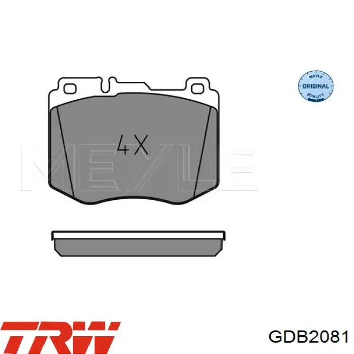 Klocki hamulcowe przednie tarczowe TRW GDB2081 cena, od 48,65 USD