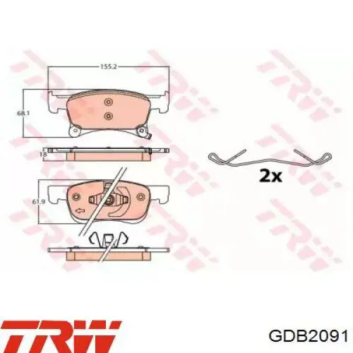 1605281 Opel klocki hamulcowe przednie tarczowe