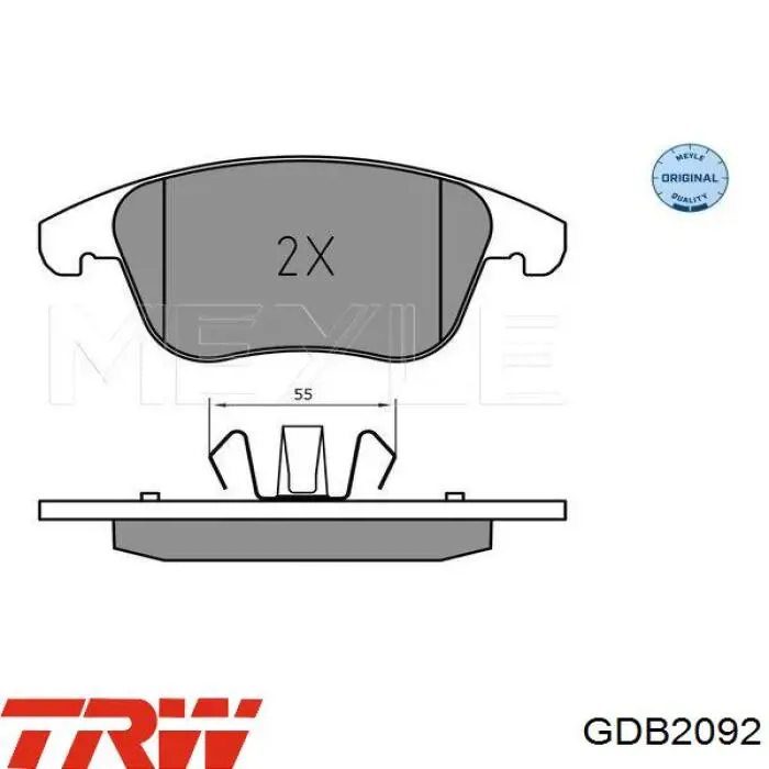 Klocki hamulcowe przednie tarczowe TRW GDB2092 cena, od 35,56 USD