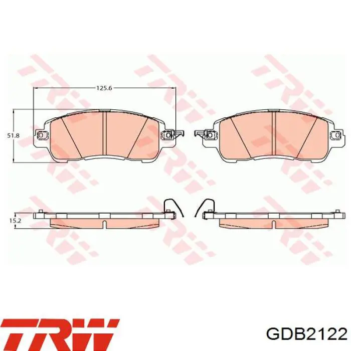 GDB2122 TRW Klocki hamulcowe przednie tarczowe