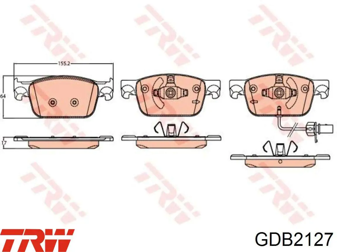 Klocki hamulcowe przednie tarczowe TRW GDB2127 cena, od 44,59 USD