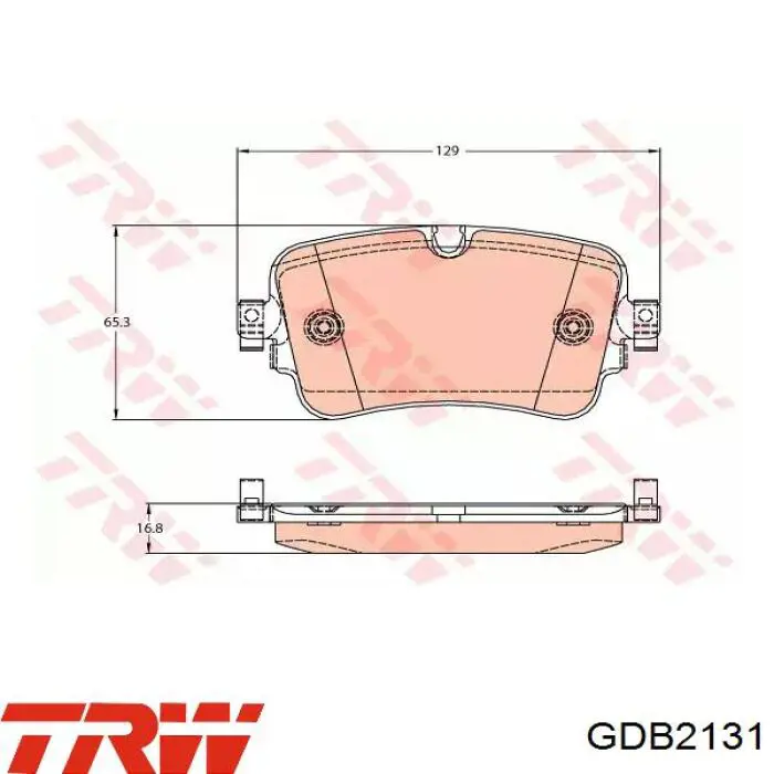 GDB2131 TRW Okładziny (klocki) do hamulców tarczowych tylne