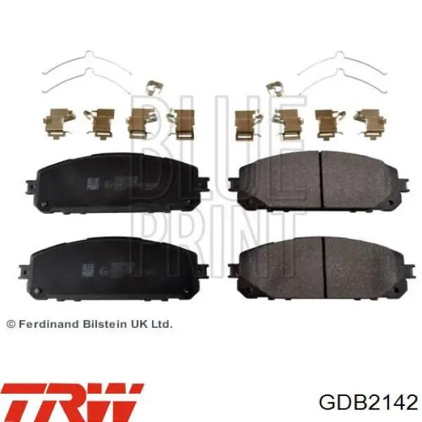 Klocki hamulcowe przednie tarczowe TRW GDB2142 cena, od 58,51 USD