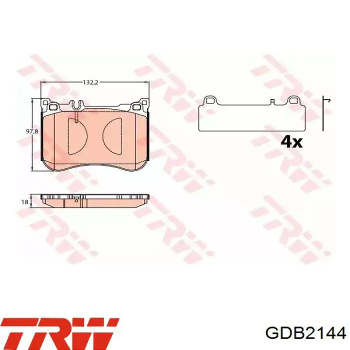 GDB2144 TRW Klocki hamulcowe przednie tarczowe