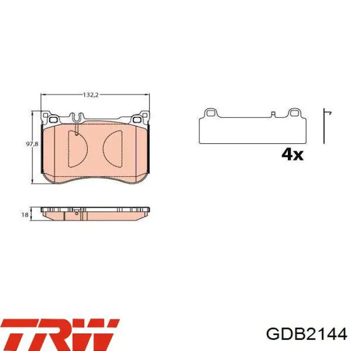 Klocki hamulcowe przednie tarczowe TRW GDB2144 cena, od 58,28 USD
