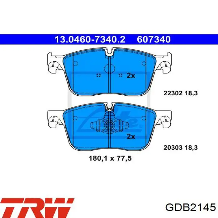 Klocki hamulcowe przednie tarczowe TRW GDB2145 cena, od 58,18 USD