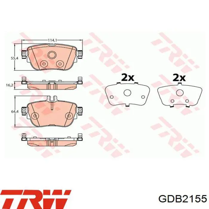 GDB2155 TRW Klocki hamulcowe przednie tarczowe