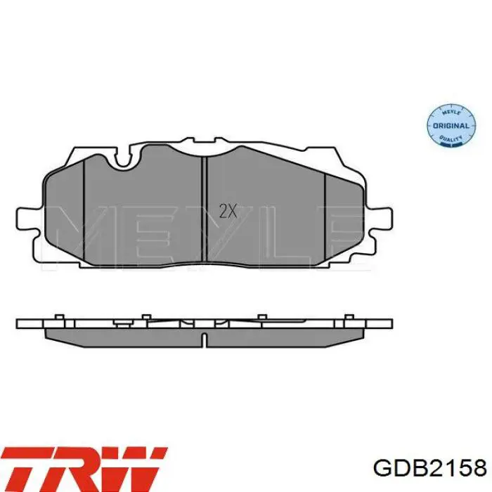 Klocki hamulcowe przednie tarczowe TRW GDB2158 cena, od 45,30 USD