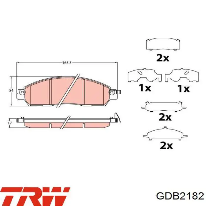 GDB2182 TRW Klocki hamulcowe przednie tarczowe