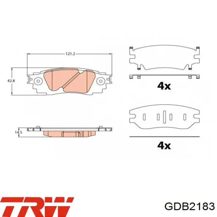 GDB2183 TRW Klocki hamulcowe przednie tarczowe