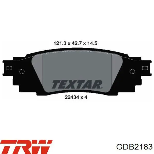 Klocki hamulcowe przednie tarczowe TRW GDB2183 cena, od 38,68 USD