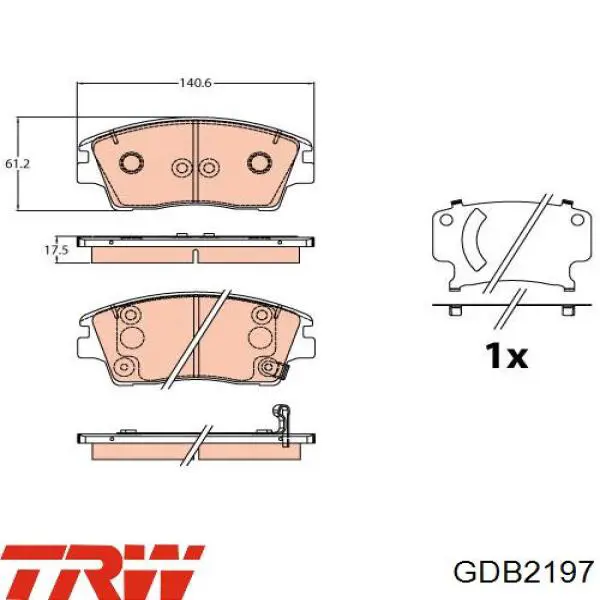 GDB2197 TRW Klocki hamulcowe przednie tarczowe