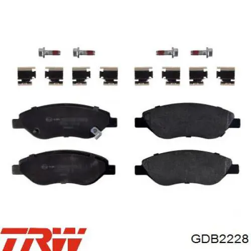 Klocki hamulcowe przednie tarczowe TRW GDB2228 cena, od 48,16 USD