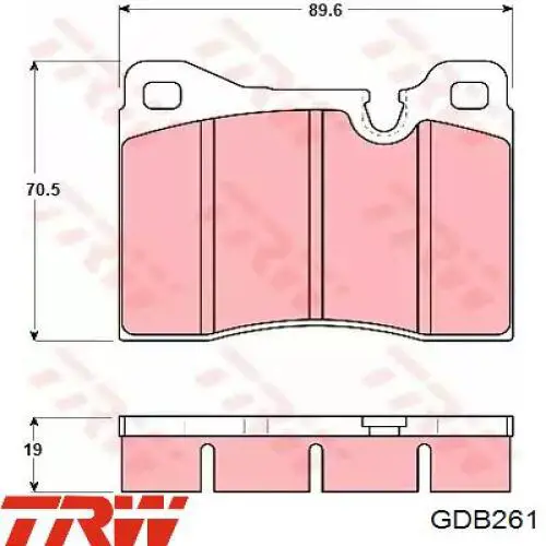 Klocki hamulcowe przednie tarczowe TRW GDB261 cena, od 32,02 USD