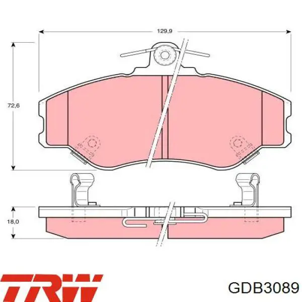Klocki hamulcowe przednie tarczowe TRW GDB3089 cena, od 27,66 USD