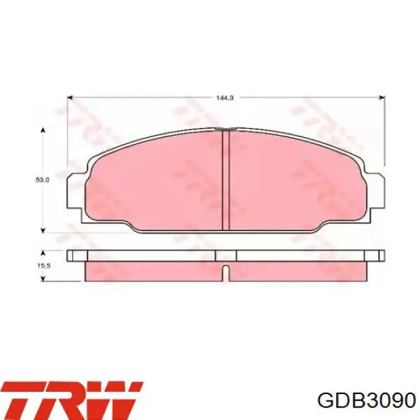Do koszyka GDB3090 TRW Klocki hamulcowe przednie tarczowe