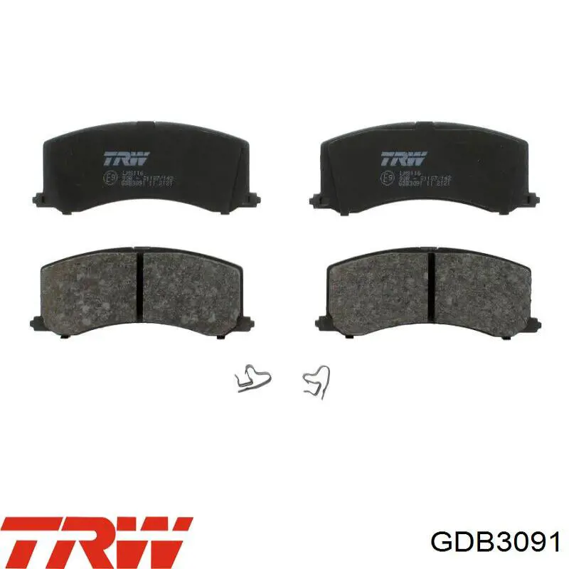 Klocki hamulcowe przednie tarczowe TRW GDB3091 cena, od 21,83 USD
