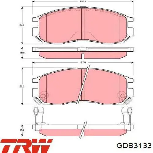 Klocki hamulcowe przednie tarczowe TRW GDB3133 cena, od 21,78 USD