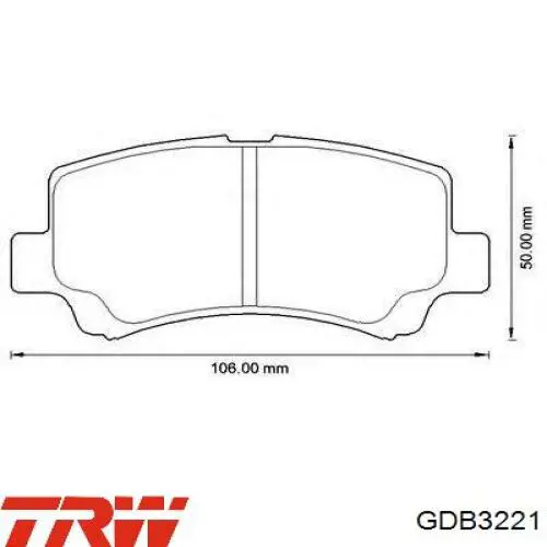 Klocki hamulcowe przednie tarczowe TRW GDB3221 cena, od 22,36 USD