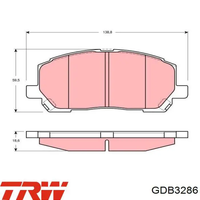 Klocki hamulcowe przednie tarczowe TRW GDB3286 cena, od 35,33 USD