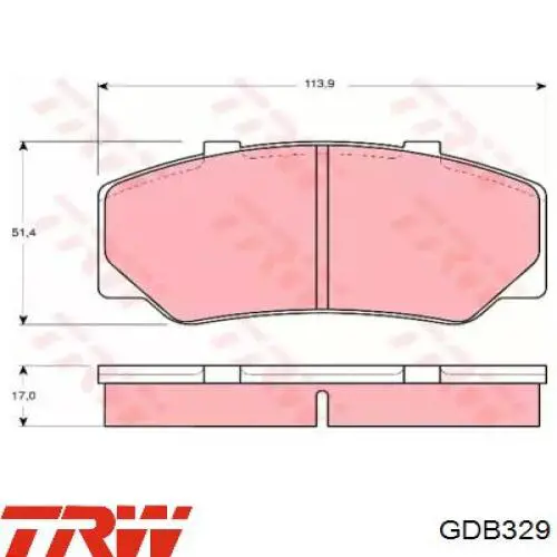 Klocki hamulcowe przednie tarczowe TRW GDB329 cena, od 27,72 USD