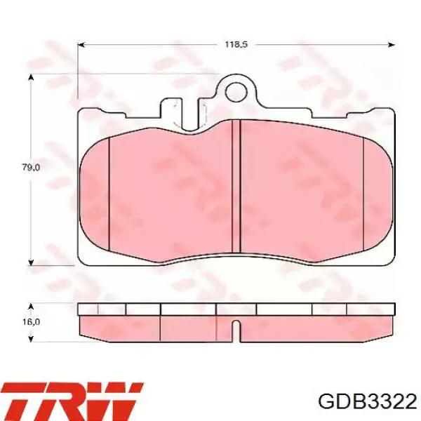 Klocki hamulcowe przednie tarczowe TRW GDB3322 cena, od 28,42 USD