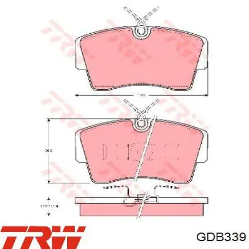 Klocki hamulcowe przednie tarczowe TRW GDB339 cena, od 39,67 USD