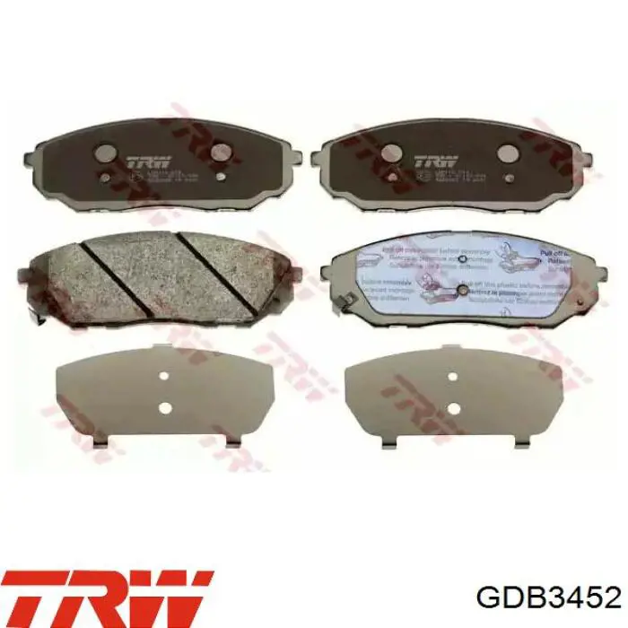 Klocki hamulcowe przednie tarczowe TRW GDB3452 cena, od 29,51 USD
