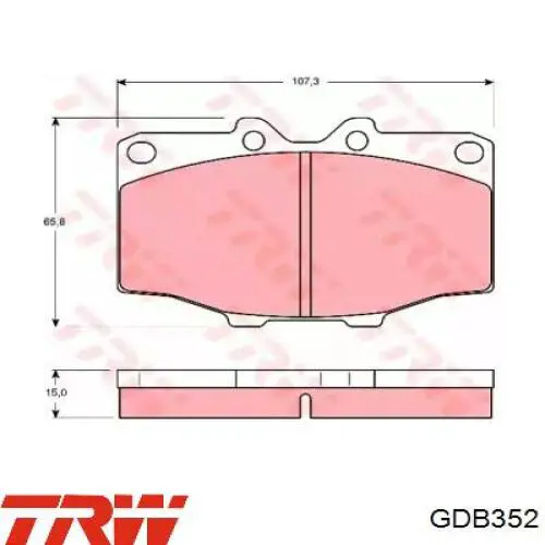 Klocki hamulcowe przednie tarczowe TRW GDB352 cena, od 30,90 USD