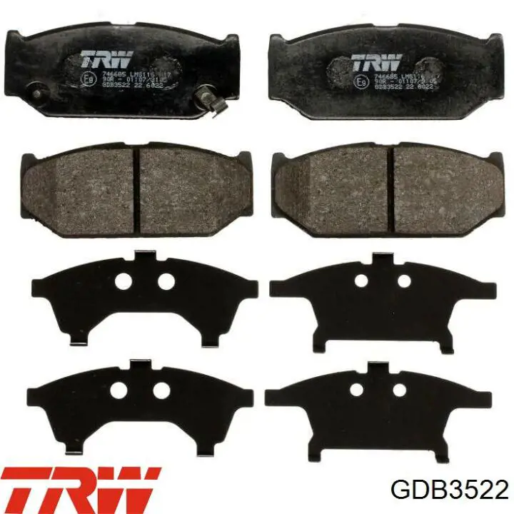 Klocki hamulcowe przednie tarczowe TRW GDB3522 cena, od 19,62 USD