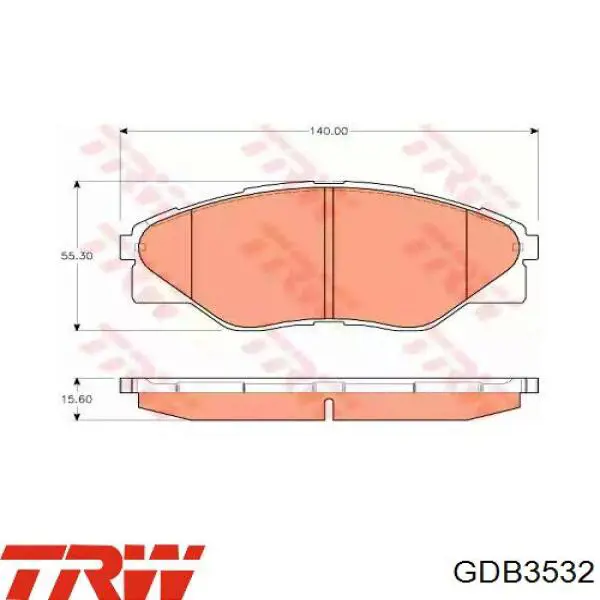 Klocki hamulcowe przednie tarczowe TRW GDB3532 cena, od 20,78 USD