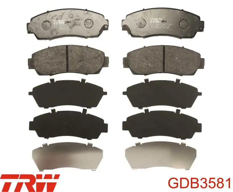 GDB3581 TRW Klocki hamulcowe przednie tarczowe