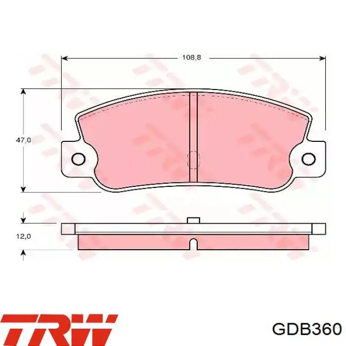 Okładziny (klocki) do hamulców tarczowych tylne TRW GDB360 cena, od 21,94 USD