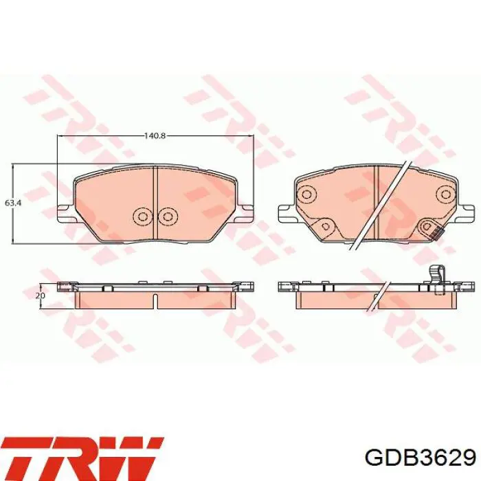 Klocki hamulcowe przednie tarczowe TRW GDB3629 cena, od 40,96 USD