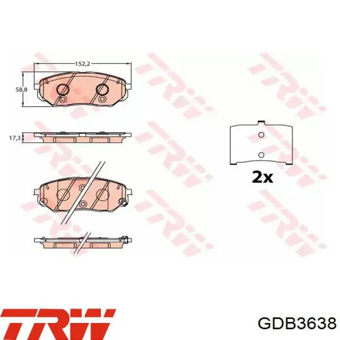 GDB3638 TRW Klocki hamulcowe przednie tarczowe