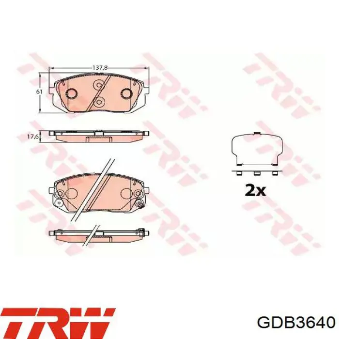 GDB3640 TRW Klocki hamulcowe przednie tarczowe