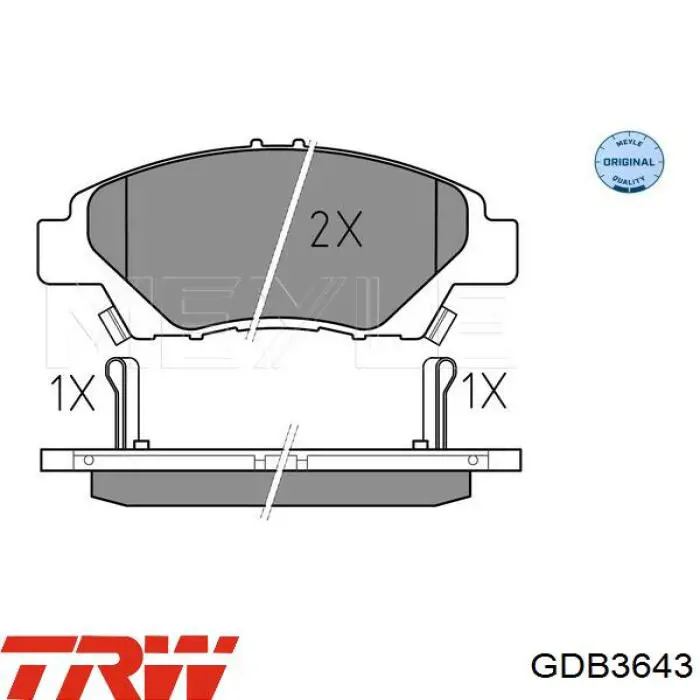 Klocki hamulcowe przednie tarczowe TRW GDB3643 cena, od 29,28 USD