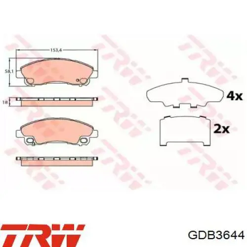 GDB3644 TRW Klocki hamulcowe przednie tarczowe