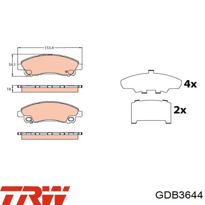 MK530582 Mitsubishi Klocki hamulcowe przednie tarczowe
