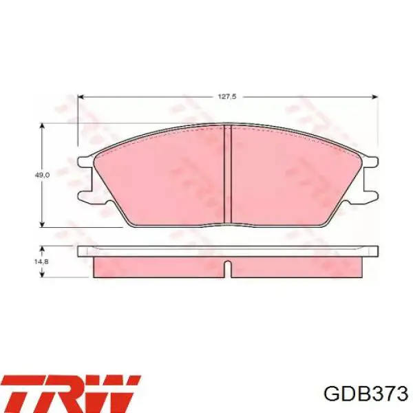 Klocki hamulcowe przednie tarczowe TRW GDB373 cena, od 19,92 USD