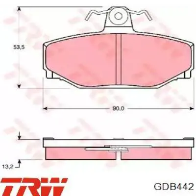 Okładziny (klocki) do hamulców tarczowych tylne TRW GDB442 cena, od 29,07 USD